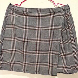 ABERCROMBIE & FITCH A&F | NEW | TARTAN PLAID PLEATED WRAP MINI SKIRT BELT | M